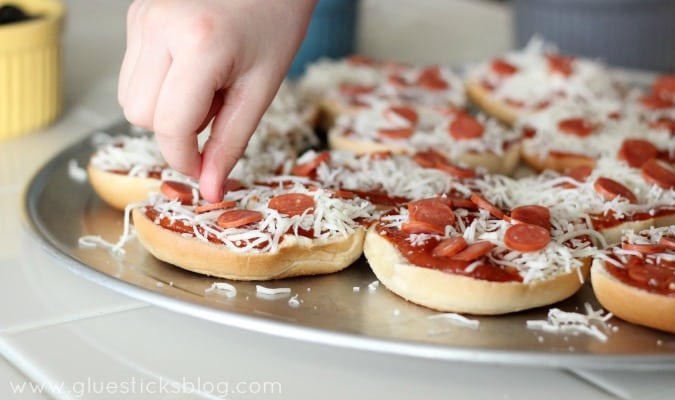 mini pepperoni on bagels