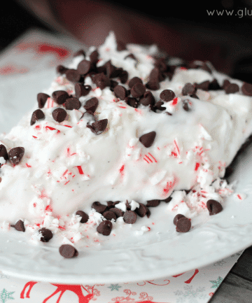 slice of peppermint ice cream pie