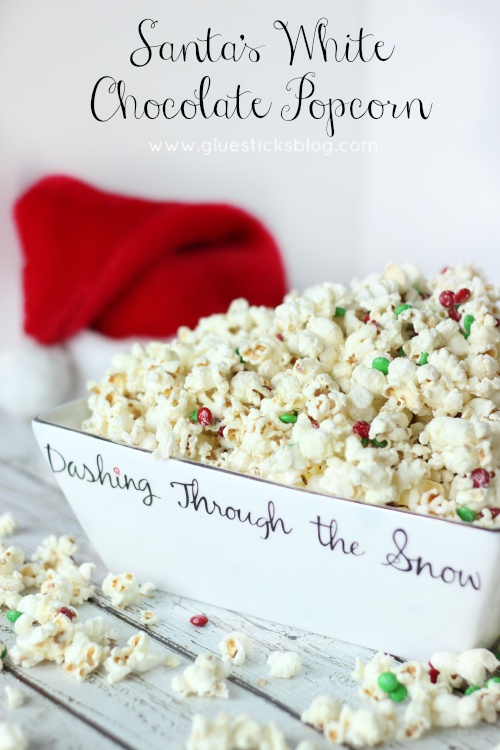 Sweet, salty, and crunchy. Santa's white chocolate popcorn is absolutely the perfect treat to leave out on Christmas Eve!