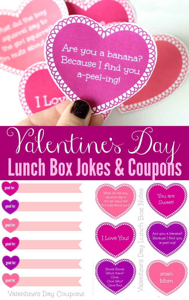 Free Valentine's Day printable cards, jokes, creative lunch ideas, printable coupons and more! 