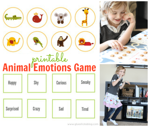 Printable Animal Emotions Game