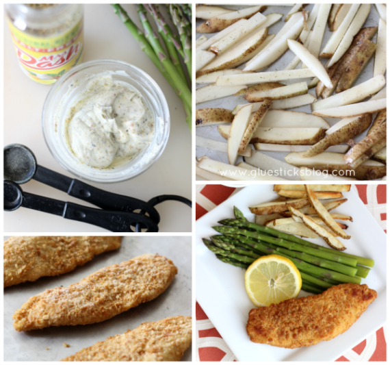 Pretzel Crusted Tilapia with Seafood Sauce & Baked Fries