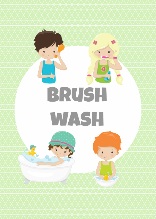 kids bathroom printable (green)