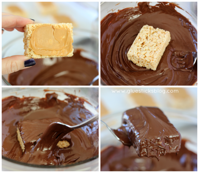 rice krispies treats dipped in chocolate