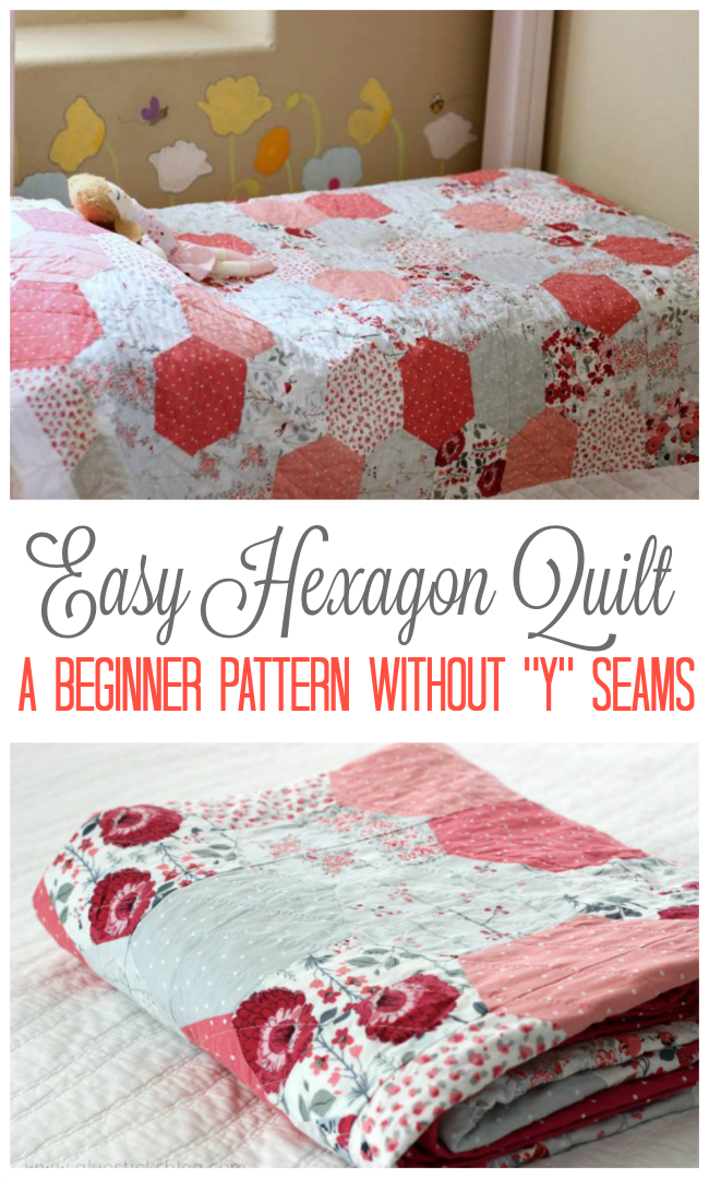 How to quilt hexagons- easy way to quilt hexagon quilts