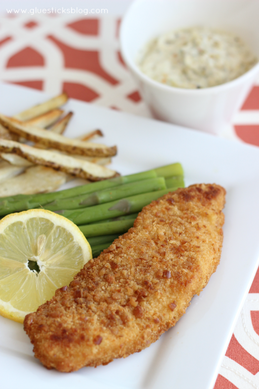 Pretzel Crusted Tilapia with Seafood Dipping Sauce