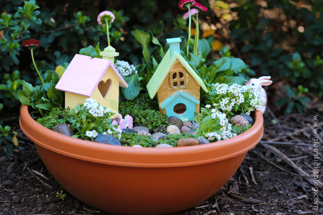 Faith, trust, and pixie dust are all you need to create a Pixie Hollow Fairy Garden. And maybe a pot, a few accessories and some flowers.