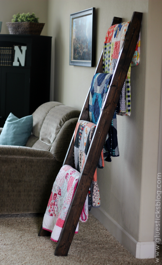 wooden quilt ladder