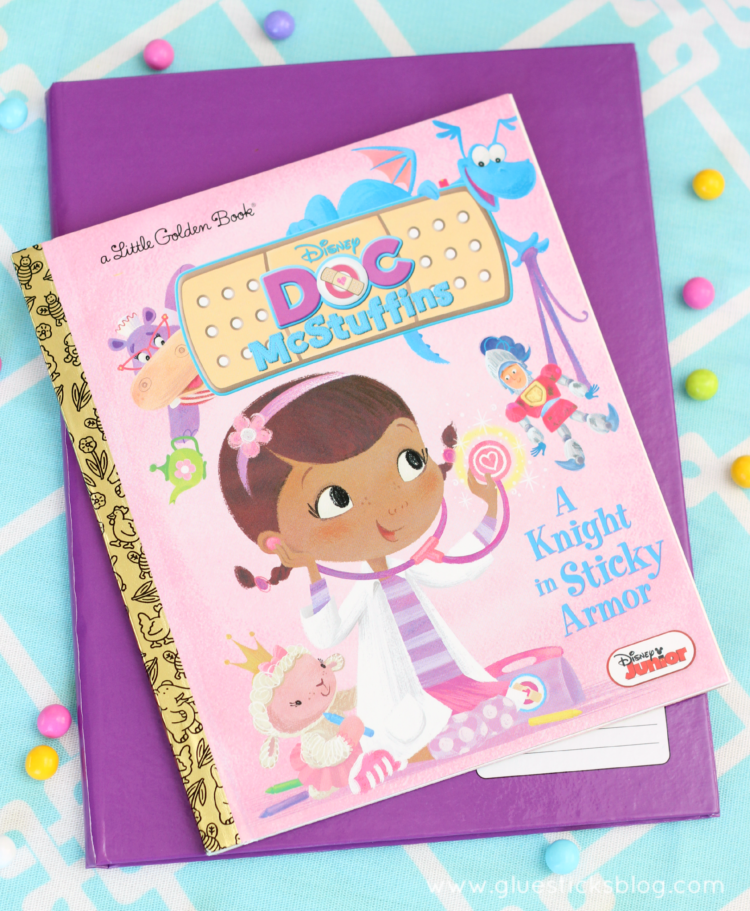 So many cute Easter basket ideas for girls who love Disney Junior and Doc McStuffins! Mini nail polish, stuffed lamb, coordinating fillers and a journal!