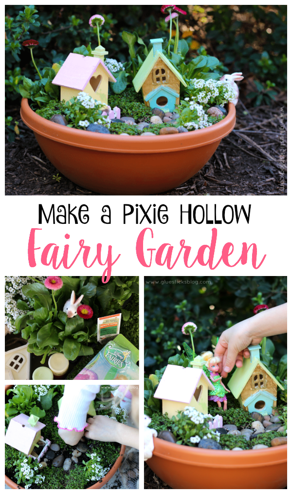 Faith, trust, and pixie dust are all you need to create a Pixie Hollow Fairy Garden. And maybe a pot, a few accessories and some flowers.