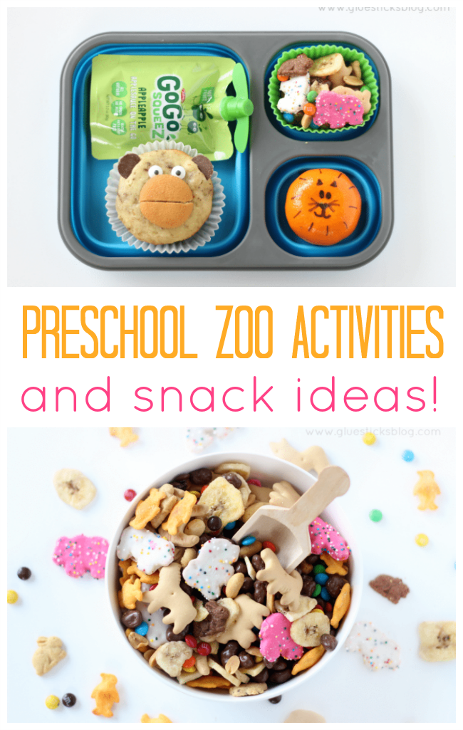 Heading to the zoo with the under 5 crowd? Here are some fun preschool zoo activities and snacks! A fun "At the Zoo" picture scavenger hunt, snack ideas, tips for packing a cute and easy lunch and more!