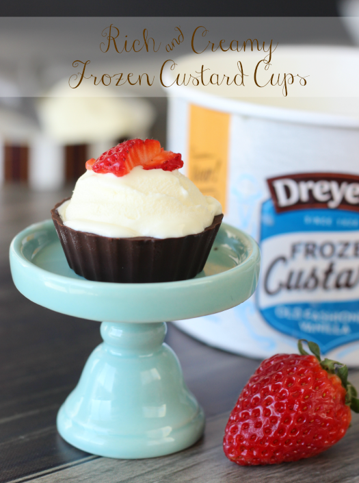 Make a decadent dessert in just minutes using frozen custard and pre-made chocolate cups!