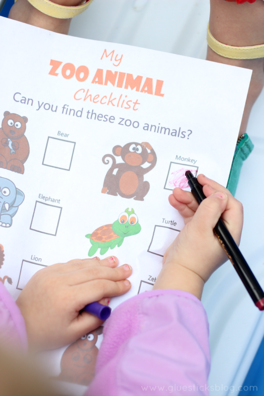 preschool zoo activities scavenger hunt