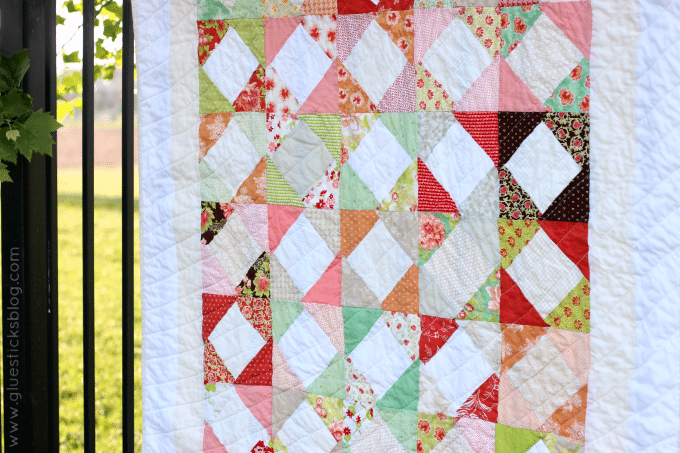 Simple Diamond Quilt Top