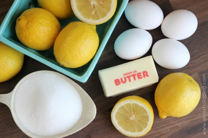 sugar, eggs, lemons and butter