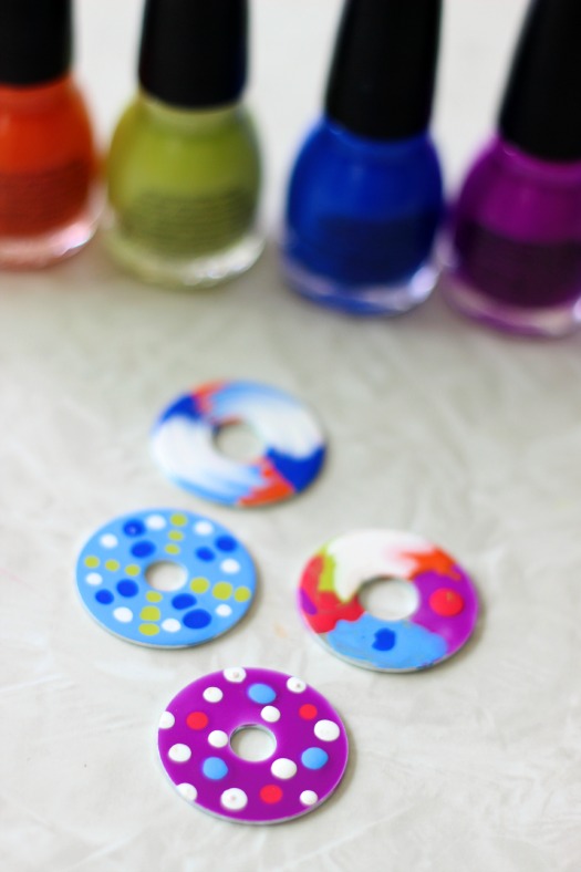 These nail polish washer necklaces are such a unique craft to make! Simply paint a metal washer with nail polish and let dry. Use different colors to create patterns. A great camp project for teens!