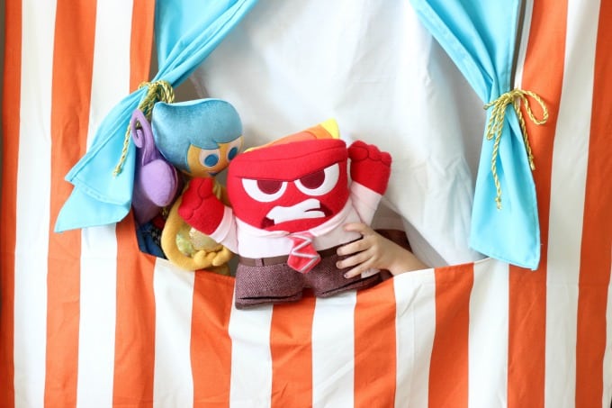 This doorway puppet theater is made to hang with a tension rod! It also folds up for easy storage and provides hours of imaginative play! Let the show begin!