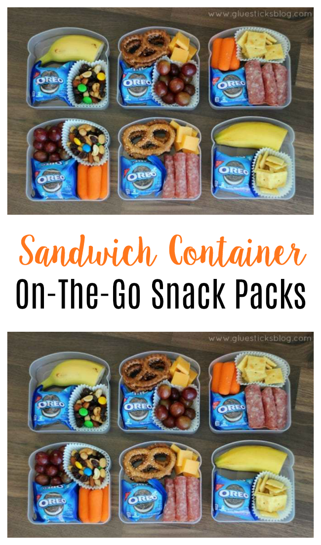 Now that school is out for the summer, turn those plastic sandwich containers into the perfect on the go snacks for outings to the park, the beach, or on car rides! 