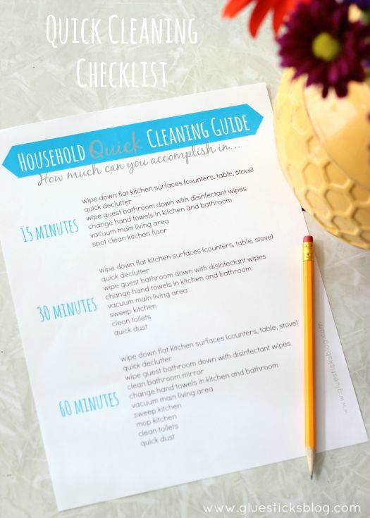 power cleaning check list printable