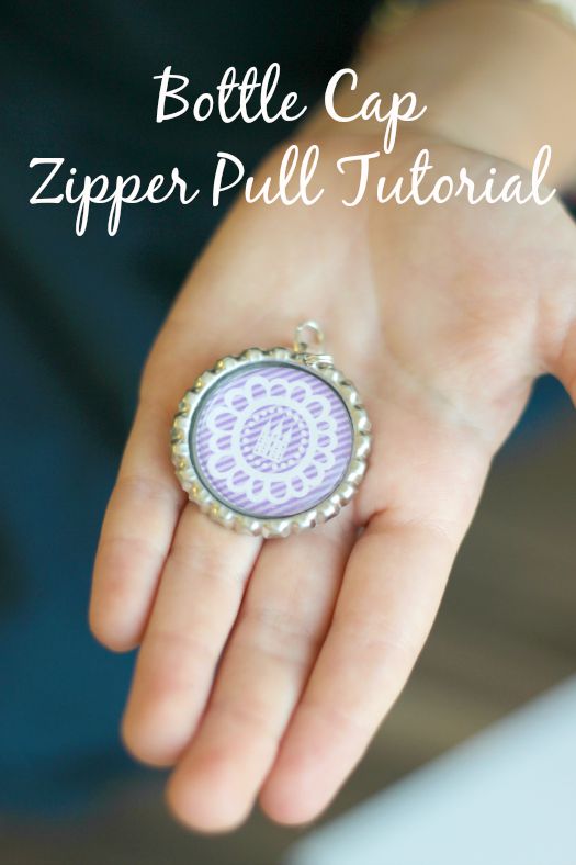 Bottle Cap Zipper Pull Tutorial