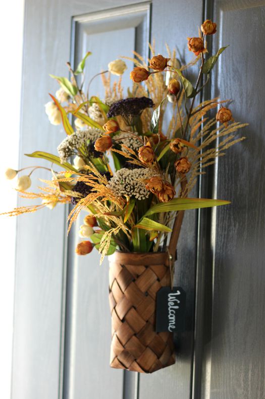 A Front Door Flower Basket That Is Perfect for Fall - Gluesticks Blog