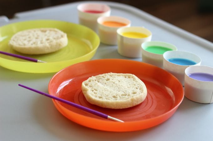 Tie Dyed Painted Toast is an art project and snack all in one! Add a few food coloring drops to milk then paint it onto your bread! When the bread has been toasted the paint will show up in bright and vivid colors and isn't soggy.