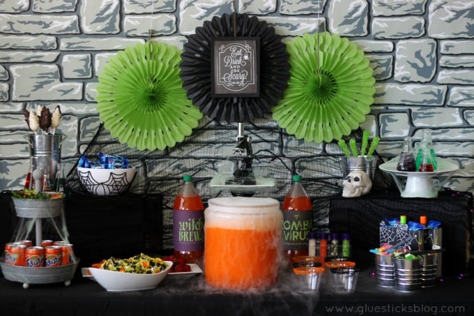 Come in if you dare! This Halloween mad scientist party is bubbling over with spooky concoctions, eye popping decor, and tons of fun! 