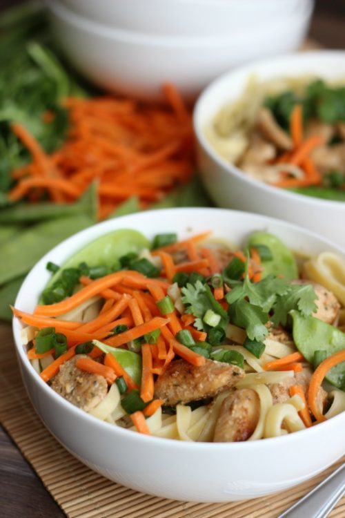 Asian Chicken Noodle Bowls: a Quick & Easy Dinner - Gluesticks Blog