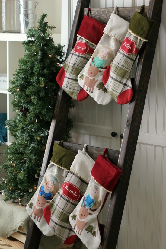 No mantel? No problem! This beautiful stocking ladder is perfect for hanging stockings with rustic charm. When Christmas is over you can use it for quilts!