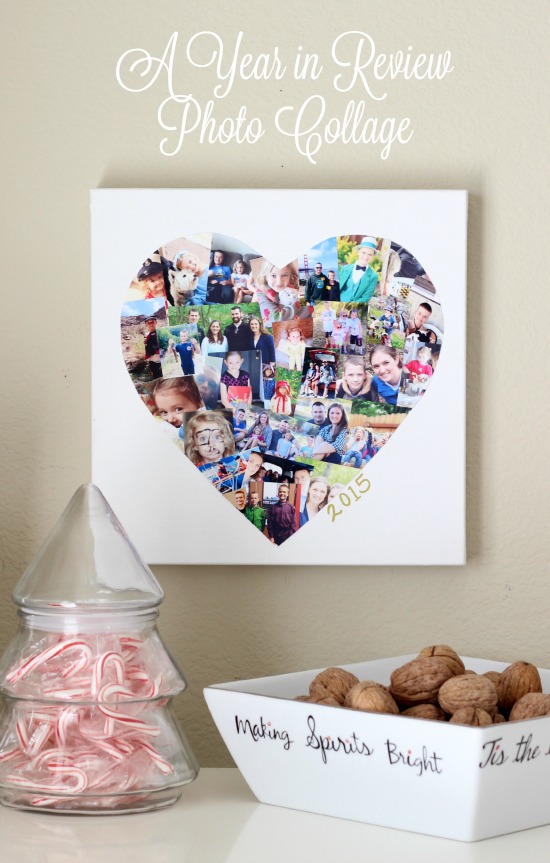 A photo collage canvas  is a great way to document the highlights of the year! Make one to display in your home and another to give to a grandparent. It makes a great gift and is simple to make. You can even print the photos directly from your phone or iPad. I'll show you how! 