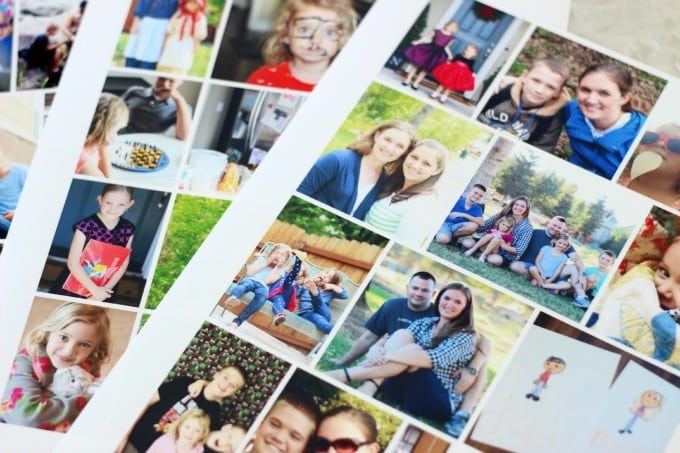 A photo collage canvas  is a great way to document the highlights of the year! Make one to display in your home and another to give to a grandparent. It makes a great gift and is simple to make. You can even print the photos directly from your phone or iPad. I'll show you how! 