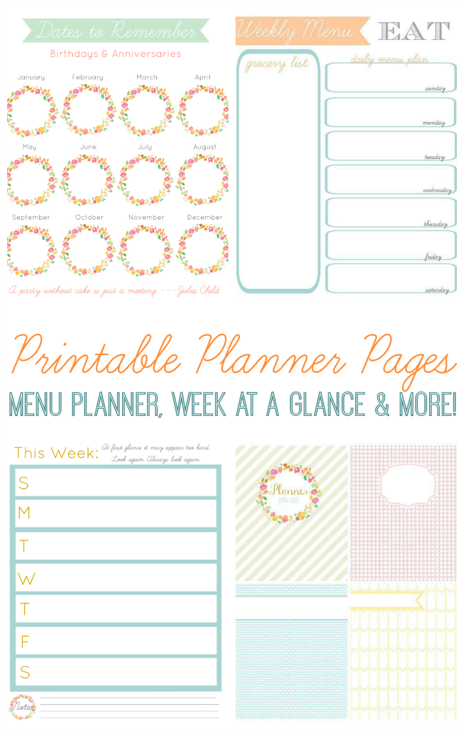 mini binder calendar pages printable