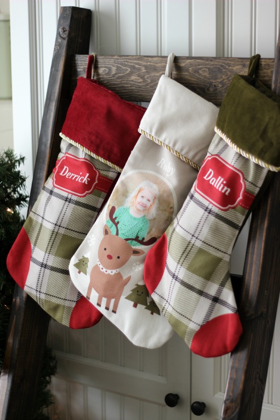 No mantel? No problem! This beautiful stocking ladder is perfect for hanging stockings with rustic charm. When Christmas is over you can use it for quilts!