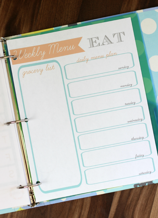 Free planner pages to keep you organized! Monthly calendar pages, menu planner, grocery list, weekly planning pages and MORE! 3 hole punch and add to a 3 ring binder. Add tabs and dividers for a home organization binder or day planner!