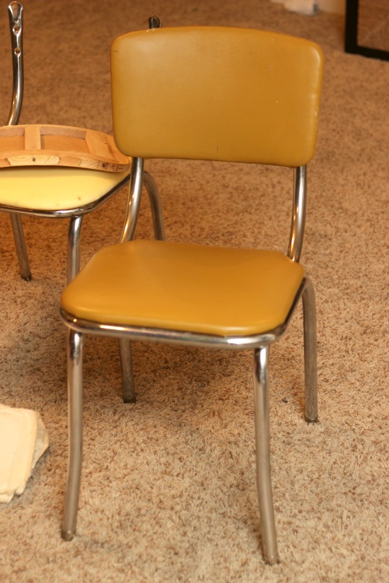 How to reupholster vintage diner chairs, step by step! A labor of love and a simple way to preserve this 60-year-old family heirloom.