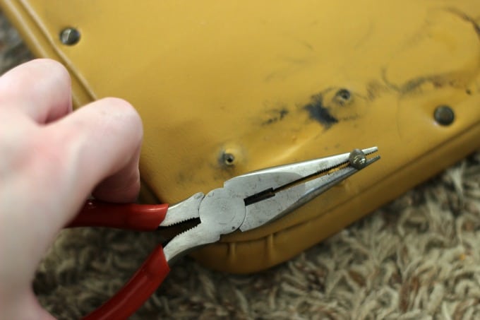 How to reupholster vintage diner chairs, step by step! A labor of love and a simple way to preserve this 60-year-old family heirloom.