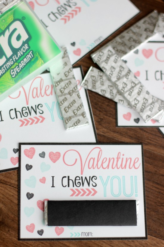 "I Chews You" Printable Valentine Cards Gluesticks Blog