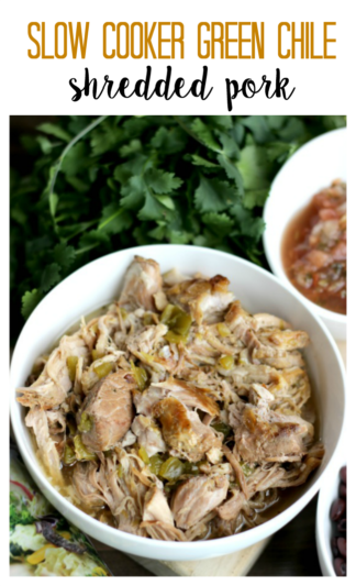 Slow Cooker Green Chile Shredded Pork for Salads or Tacos - Gluesticks Blog