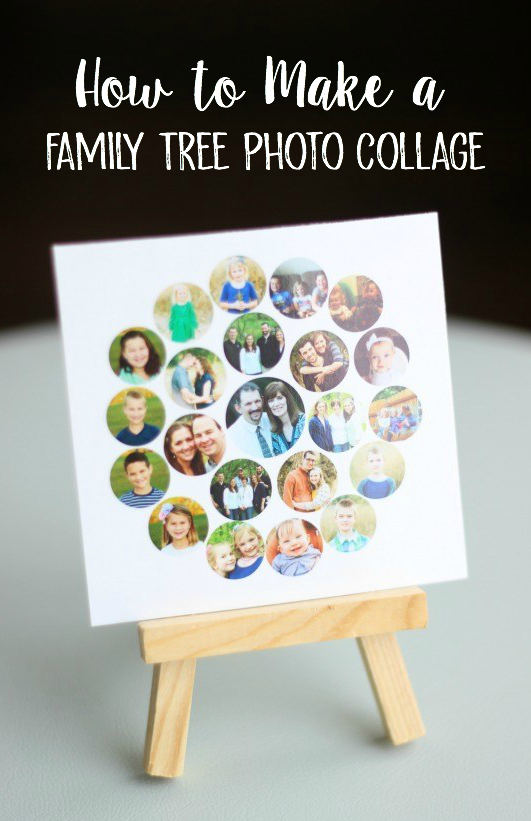 Make a family tree photo collage to give to mom this Mother's Day! A personal gift that is easy to make!