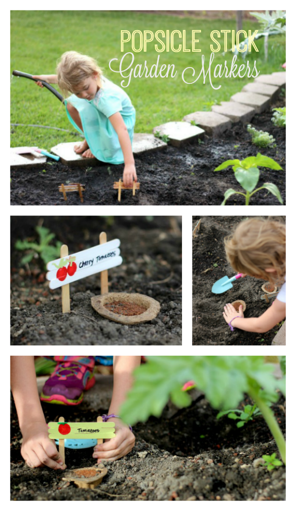 Make your own garden markers using popsicle sticks! A fun and easy gardening project for kids. What are you planting this year?