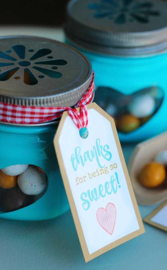 These "Thanks for Being so Sweet!" printable gift tags are the perfect addition to any 'Thank You' gift! Add one to a jar of candies, a bag of cookies, or a box of chocolates! An easy idea for Mother's Day, Teacher Appreciation, or as a thank you gift for a baby or bridal shower! 