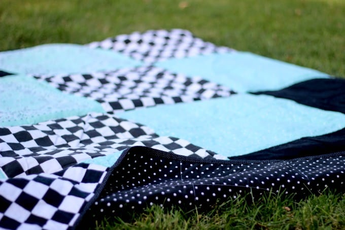 bandanna picnic blanket on lawn