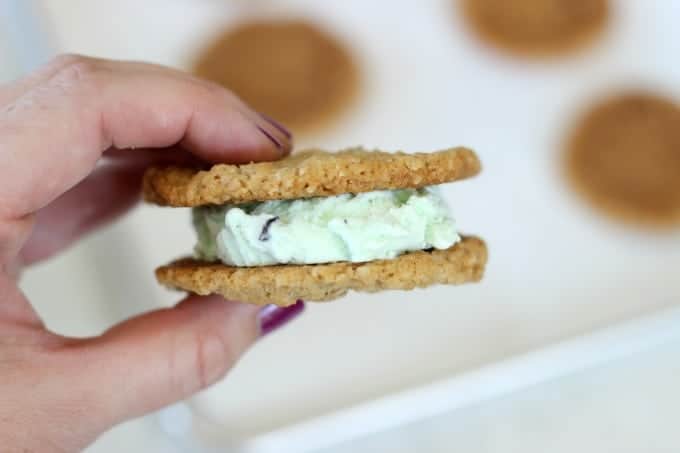 hand holding an ice cream sandwich