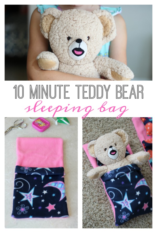 10 Minute Teddy Bear Sleeping Bag Tutorial - Gluesticks Blog