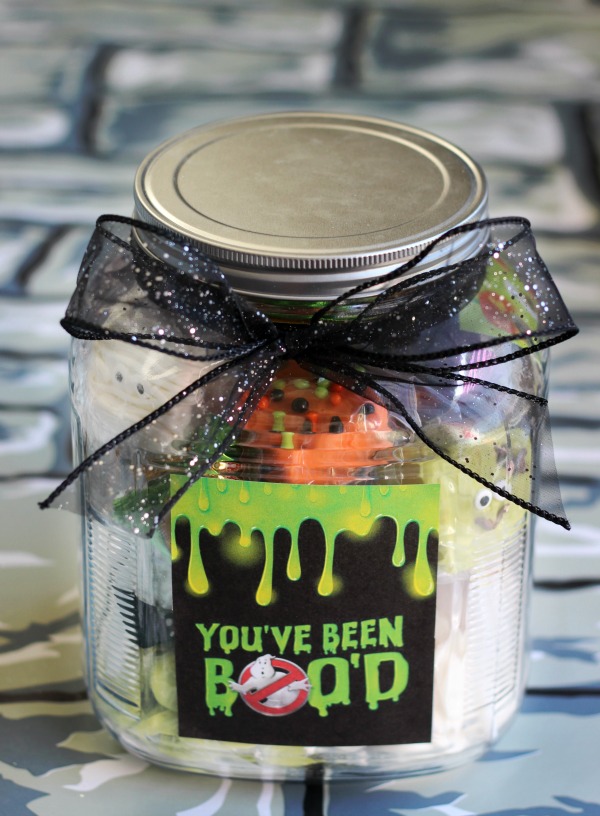 jar filled with halloween candy