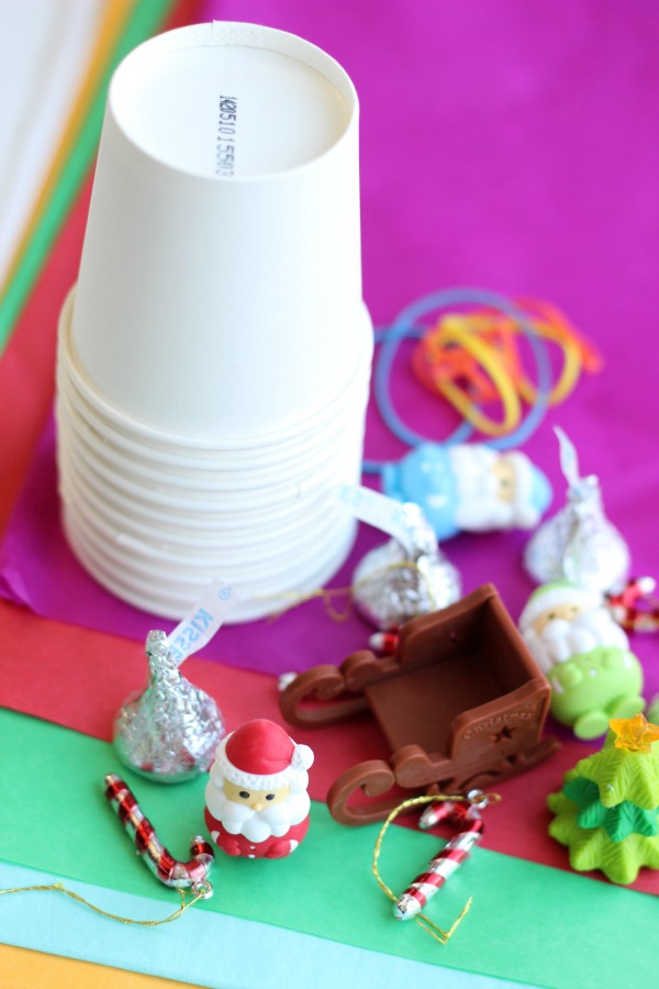 cups and toys for tissue punch advent