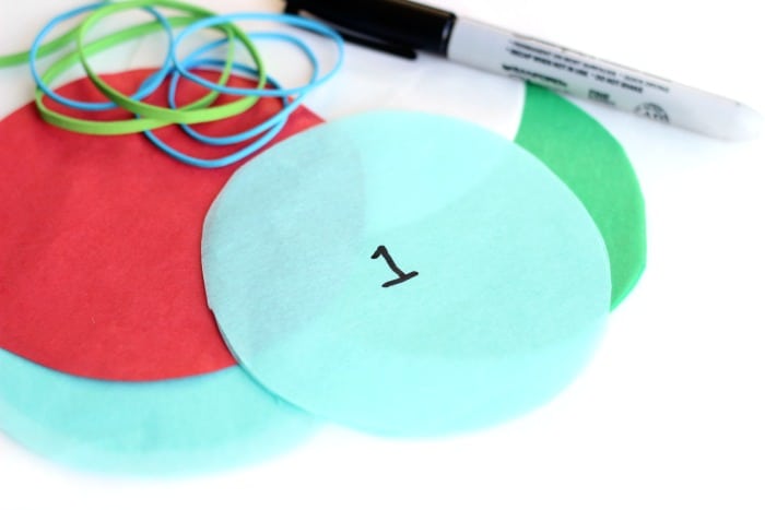 circles of tissue paper