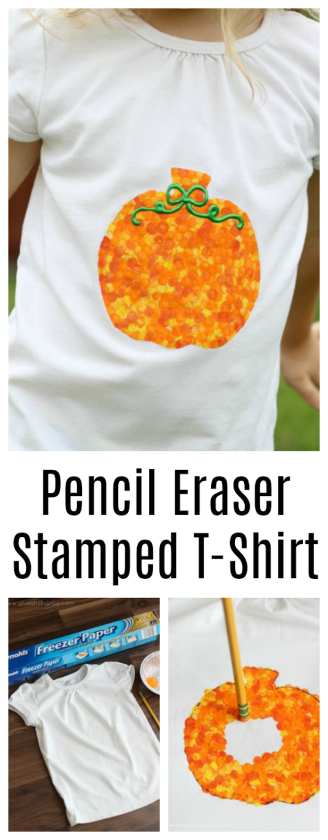 how to make a pencil eraser stamped t-shirt