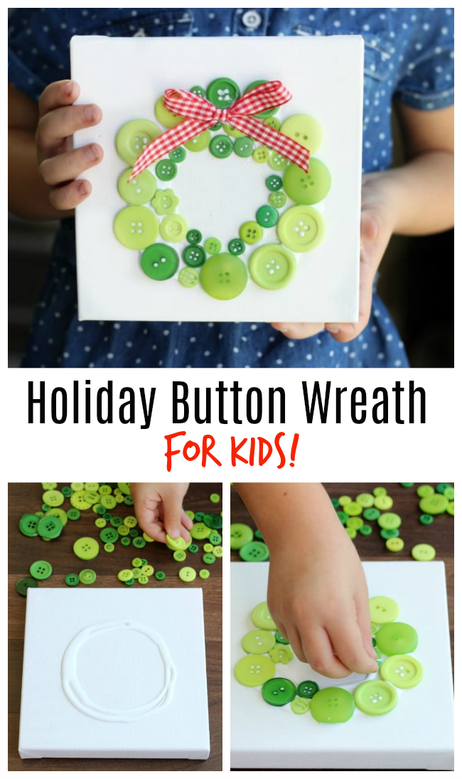 Holiday Button Wreath Craft For Kids - Gluesticks Blog