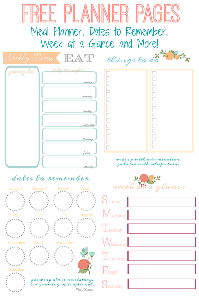 Free Planner Pages to Keep Your Organized This Year!